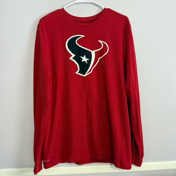 Nike Dri-FIT Houston Texans Red Long Sleeve T-Shirt Men’s Size Large - Picture 6 of 6